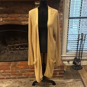 GAP Camel-colored Open-Front Knit Cardigan